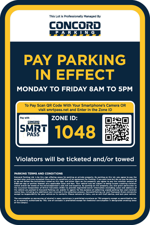 Concord QR code parking sign example